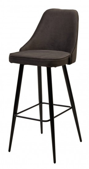 Барный стул NEPAL-BAR ГРАФИТ #14, велюр/ черный каркас (H=78cm) М-City в Серове - serov.mebel-74.com | фото