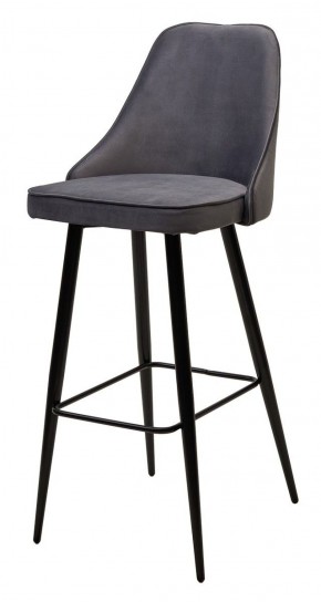 Барный стул NEPAL-BAR СЕРЫЙ #27, велюр/ черный каркас (H=78cm) М-City в Серове - serov.mebel-74.com | фото