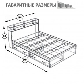 Камелия Кровать с ящиками 0900, цвет белый, ШхГхВ 93,5х217х78,2 см., сп.м. 900х2000 мм., без матраса, основание есть в Серове - serov.mebel-74.com | фото