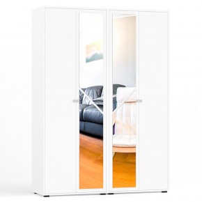 Камелия Шкаф 4-х створчатый, цвет белый, ШхГхВ 160х48х220 см., универсальная сборка, можно использовать как два отдельных шкафа в Серове - serov.mebel-74.com | фото