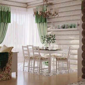 Комлект Вествик обеденный стол и четыре стула, массив сосны, цвет белый в Серове - serov.mebel-74.com | фото