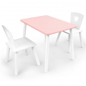 Комплект детской мебели стол и два стула Корона  (Розовый/Белый/Белый) в Серове - serov.mebel-74.com | фото