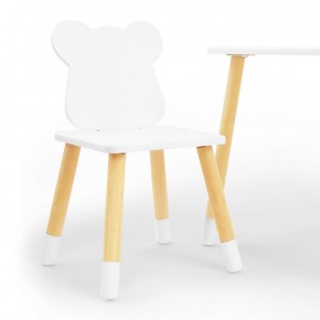 Комплект детской мебели стол и два стула Мишутка (Белый/Белый/Береза) в Серове - serov.mebel-74.com | фото