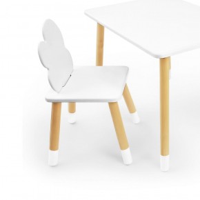 Комплект детской мебели стол и два стула Облачко (Белый/Белый/Береза) в Серове - serov.mebel-74.com | фото