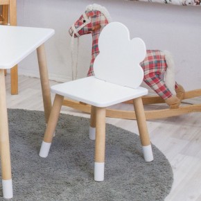 Комплект детской мебели стол и два стула Облачко (Белый/Белый/Береза) в Серове - serov.mebel-74.com | фото