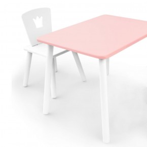 Комплект детской мебели стол и стул Корона (Розовый/Белый/Белый) в Серове - serov.mebel-74.com | фото