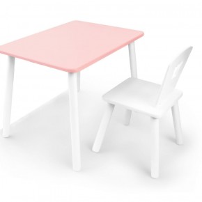 Комплект детской мебели стол и стул Корона (Розовый/Белый/Белый) в Серове - serov.mebel-74.com | фото