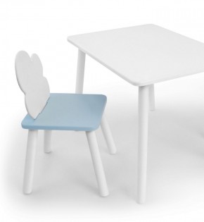 Комплект детской мебели стол и стул Облачко (Белый/Голубой/Белый) в Серове - serov.mebel-74.com | фото