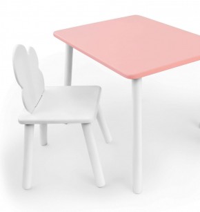 Комплект детской мебели стол и стул Облачко (Розывый/Белый/Белый) в Серове - serov.mebel-74.com | фото
