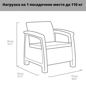Комплект мебели Корфу Рест (Corfu Rest - without table) капучино-песок в Серове - serov.mebel-74.com | фото