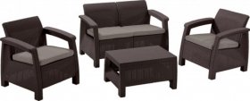 Комплект мебели Корфу сет (Corfu set) коричневый - серо-бежевый * в Серове - serov.mebel-74.com | фото