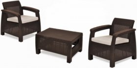 Комплект мебели Корфу Уикенд (Corfu Weekend) коричневый - серо-бежевый * в Серове - serov.mebel-74.com | фото
