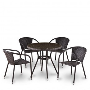 Комплект плетеной мебели T282ANT/Y137C-W53 Brown (4+1) в Серове - serov.mebel-74.com | фото