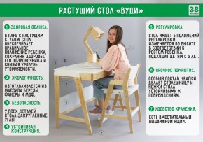 Комплект растущий стол и стул с чехлом 38 попугаев «Вуди» (Белый, Белый, Клетка) в Серове - serov.mebel-74.com | фото