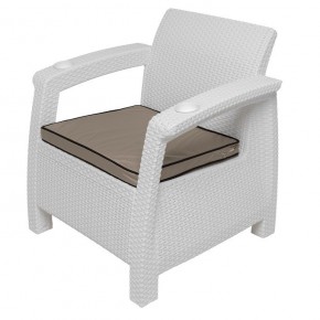 Комплект уличной мебели Yalta Premium Terrace Set (Ялта) белый (+подушки под спину) в Серове - serov.mebel-74.com | фото