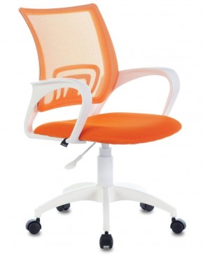 Кресло BRABIX "Fly MG-396W", пластик белый, сетка, оранжевое, 532401, MG-396W_532401 в Серове - serov.mebel-74.com | фото