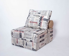Кресло-кровать-пуф бескаркасное Прайм (Газета) в Серове - serov.mebel-74.com | фото