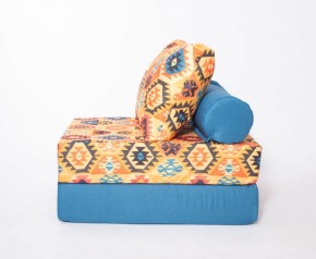 Кресло-кровать-пуф бескаркасное Прайм (мехико желтый-морская волна) в Серове - serov.mebel-74.com | фото