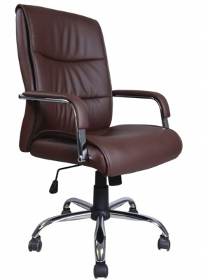 Кресло офисное BRABIX "Space EX-508" (экокожа, хром, коричневое) 531164 в Серове - serov.mebel-74.com | фото