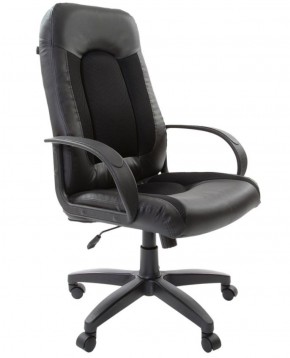 Кресло офисное BRABIX "Strike EX-525" (экокожа черная, ткань черная) 531381 в Серове - serov.mebel-74.com | фото