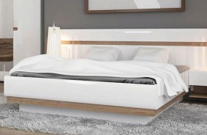 Кровать 140/TYP 91-01 с подъемником, LINATE ,цвет белый/сонома трюфель в Серове - serov.mebel-74.com | фото