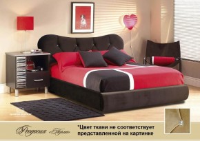 Кровать 1400 Феодосия со стразами в к/з "Классик 307 коричневый" серия Норма (+основание на опорах) в Серове - serov.mebel-74.com | фото
