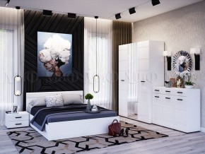 НЭНСИ NEW Кровать 1,4 м с ПМ (Белый глянец холодный/Белый) в Серове - serov.mebel-74.com | фото