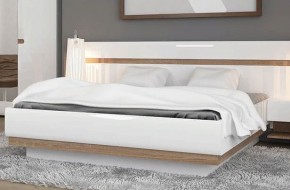 Кровать 160/TYP 92, LINATE ,цвет белый/сонома трюфель в Серове - serov.mebel-74.com | фото