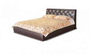 Кровать 1600 Флоренция в к/з "Классик 307 коричневый" (серия Норма) + основание + опоры в Серове - serov.mebel-74.com | фото