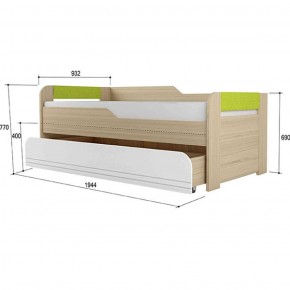 Кровать двухуровневая + подлокотники Стиль № 900.1 NEW (туя светлая/лайм) в Серове - serov.mebel-74.com | фото