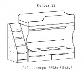 КАПРИЗ-22 Кровать двухъярусная 800 настил ЛДСП в Серове - serov.mebel-74.com | фото