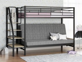 Кровать двухъярусная с диваном "Мадлен-3" (Черный/Серый) в Серове - serov.mebel-74.com | фото