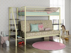 Кровать двухъярусная с диваном "Мадлен-3" (Белый/Фиолетовы) в Серове - serov.mebel-74.com | фото
