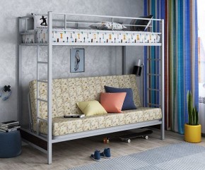 Кровать двухъярусная с диваном "Мадлен" (Серый/Фиолетовый) в Серове - serov.mebel-74.com | фото