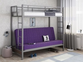 Кровать двухъярусная с диваном "Мадлен" (Серый/Фиолетовый) в Серове - serov.mebel-74.com | фото