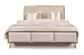 Кровать Lara 1600 с мягким изголовьем + основание (белый глянец) в Серове - serov.mebel-74.com | фото