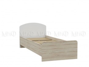 МАРТИНА Кровать 800 с настилом ЛДСП (Белый глянец/дуб сонома) в Серове - serov.mebel-74.com | фото