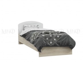 МАРТИНА Кровать 800 с настилом ЛДСП (Белый глянец/дуб сонома) в Серове - serov.mebel-74.com | фото