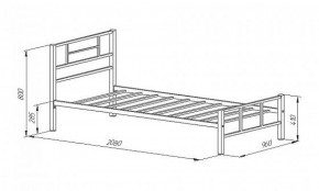 Кровать металлическая "Кадис 900х1900" Белый в Серове - serov.mebel-74.com | фото