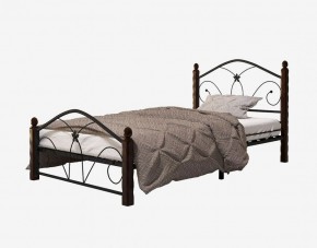Кровать "Селена 1" Черная (900*2000) (ножки-шоколад) с коваными элементами в Серове - serov.mebel-74.com | фото
