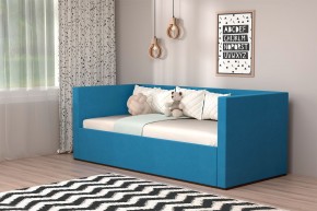 Кровать с ПМ (арт.030) (с/м 900*2000мм) (б/матр), ткань синяя в Серове - serov.mebel-74.com | фото