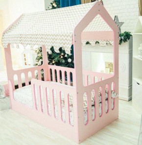 Кровать-домик без ящика 800*1600 (Розовый) в Серове - serov.mebel-74.com | фото