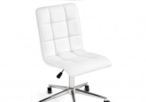 Офисное кресло Квадро экокожа белая / хром в Серове - serov.mebel-74.com | фото