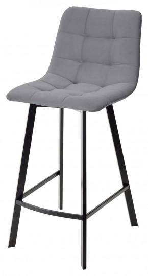 Полубарный стул CHILLI-QB SQUARE серый #27, велюр / черный каркас (H=66cm) М-City в Серове - serov.mebel-74.com | фото