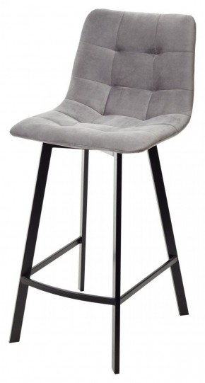 Полубарный стул CHILLI-QB SQUARE светло-серый #26, велюр / черный каркас (H=66cm) М-City в Серове - serov.mebel-74.com | фото