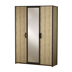 Шкаф 3-дверный с зеркалом №885 Гранж в Серове - serov.mebel-74.com | фото