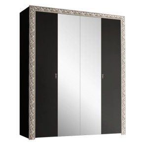 Шкаф 4-х дв. (с зеркалами)  Premium черная/серебро (ТФШ1/4(П) в Серове - serov.mebel-74.com | фото