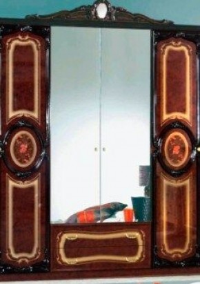 Шкаф 4-х дверный с зеркалами (01.144) Роза (могано) в Серове - serov.mebel-74.com | фото