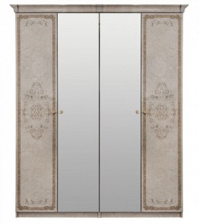Шкаф 4-х створчатый (1+2+1) с Зеркалом "Патрисия" (крем) в Серове - serov.mebel-74.com | фото