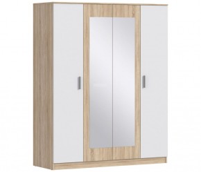Шкаф 4х дверный с зеркалами Уют СБ-2750/1 (Дуб Сонома/Белый) в Серове - serov.mebel-74.com | фото